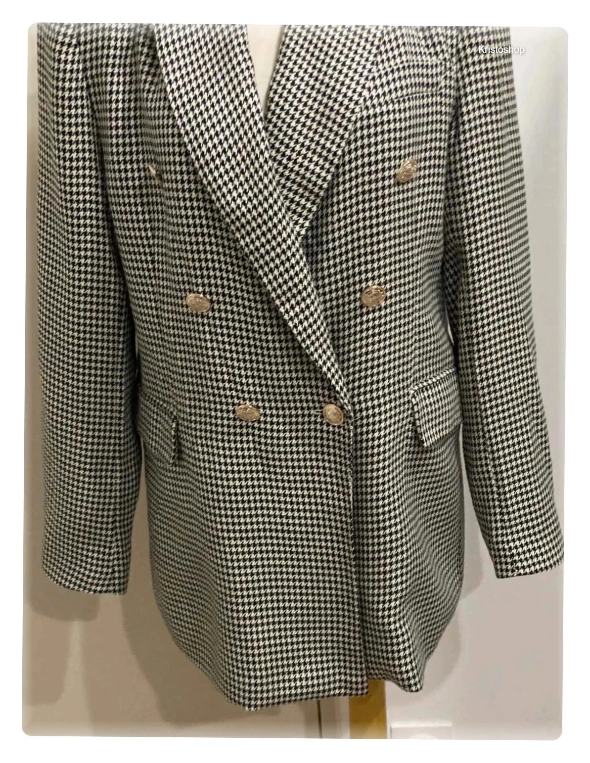 Jaqueta Vintage Blazer Lefties xadrez cinza Tamanho L – photo 3